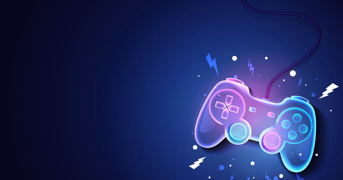 Playful illustration of a person exploring a game world.