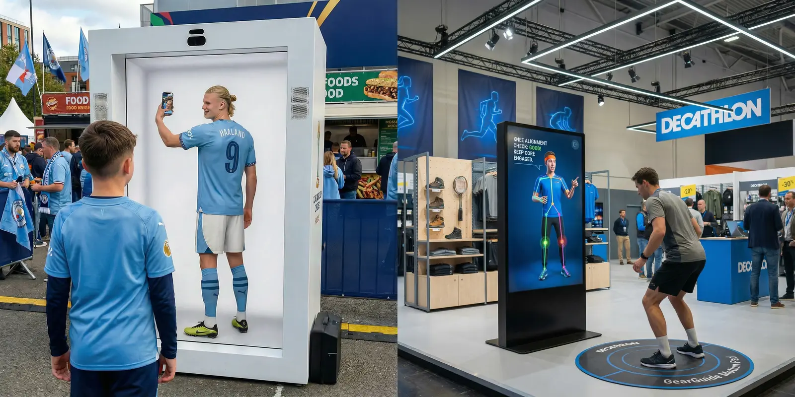 Life-sized holobox performance and an AI product-advisor activation.